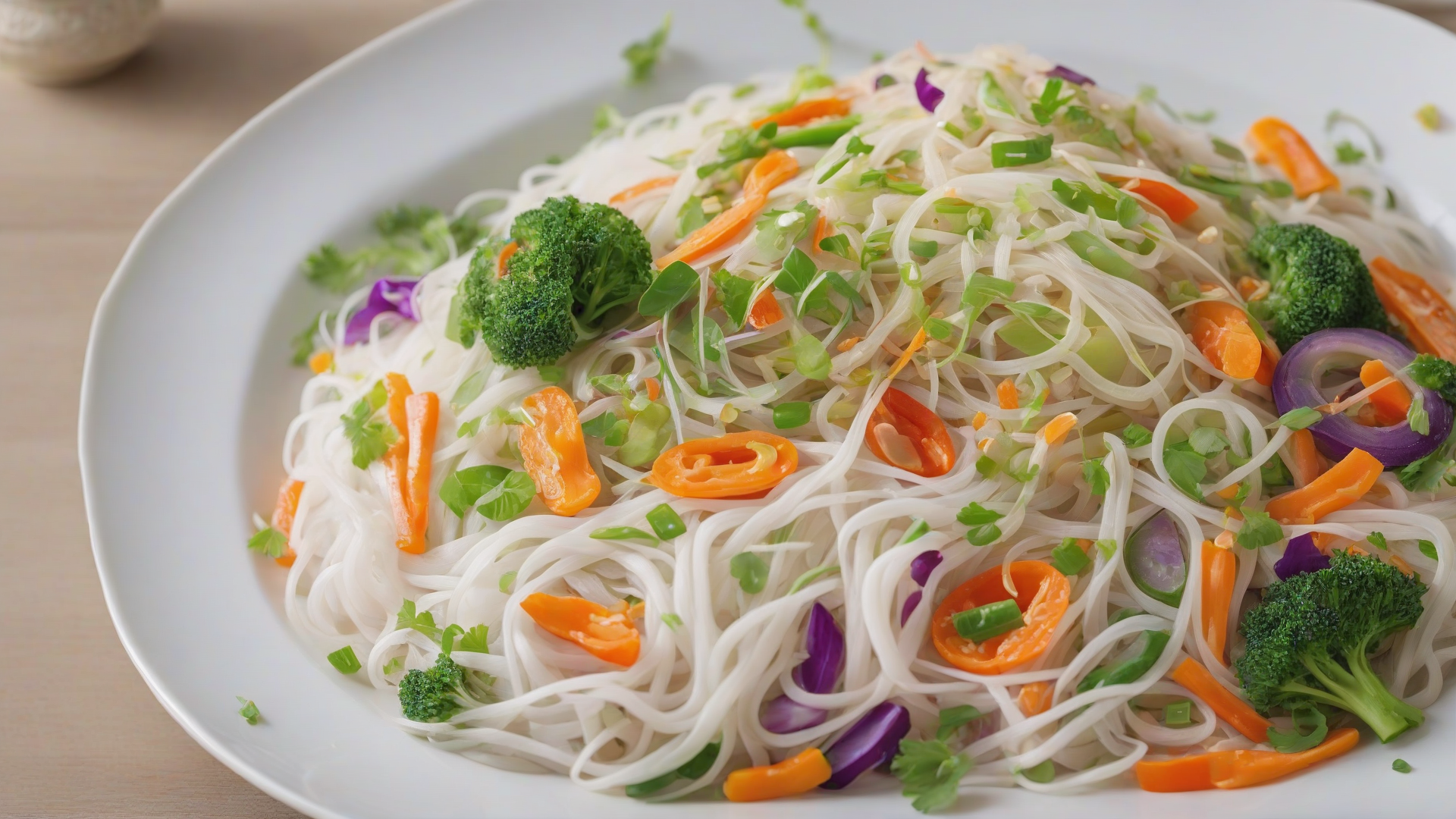 spaghetti di riso con verdure